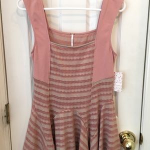 NWT Free People Dusty Pink/taupe peplum-ish L top